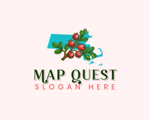 Massachusetts Cranberries Fruit logo design