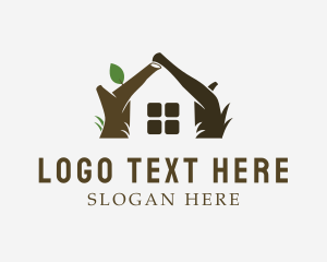 Log - Brown Log House logo design