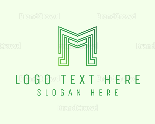 Minimalist Geometric Outline Letter M Logo