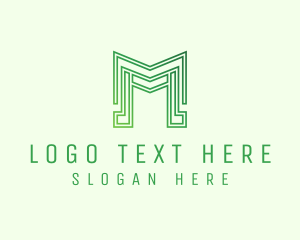 Corporation - Minimalist Geometric Outline Letter M logo design