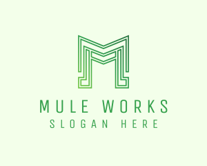 Minimalist Geometric Outline Letter M  logo design