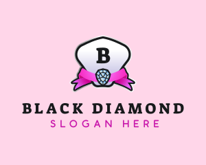 Diamond Jewel Ribbon logo design