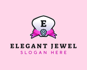 Diamond Jewel Ribbon logo design