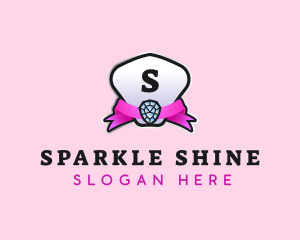 Rhinestone - Diamond Jewel Ribbon logo design