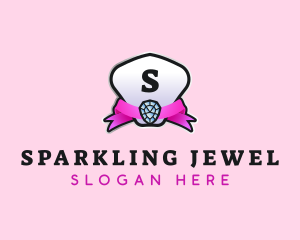 Diamond Jewel Ribbon logo design