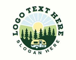 Trailer - Forest Camping Trailer logo design