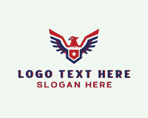 Usa - Patriotic Eagle Wings logo design
