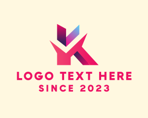Pink - Modern Stylish Letter K logo design