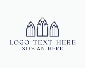 Chapel - Christian Cathedral Window logo design