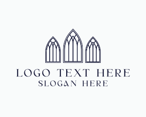 Basilica - Christian Cathedral Window logo design