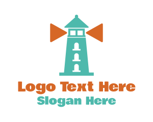 Media Player - Play Button Lighthouse logo design