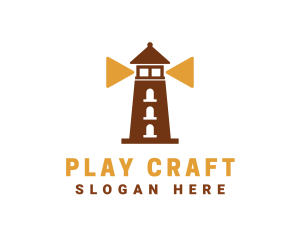 Play Button Lighthouse  logo design