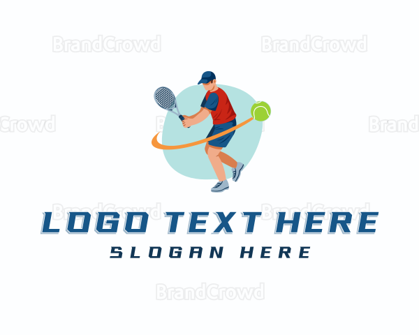 Tennis Racket Player Logo