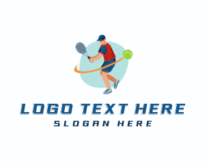 Batsman - Tennis Racket Player logo design