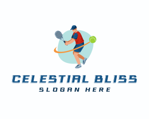 Tennis Racket Player Logo