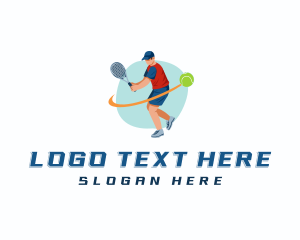 Tennis Racket Player Logo