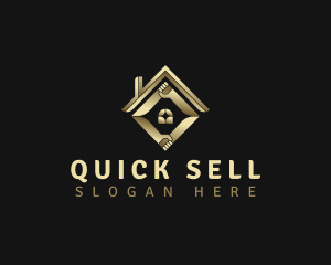 Sell - Handshake House Deal logo design