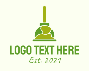 Home Cleaning - Green Planet Plunger logo design