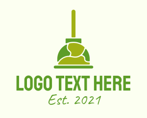 Pp - Green Planet Plunger logo design