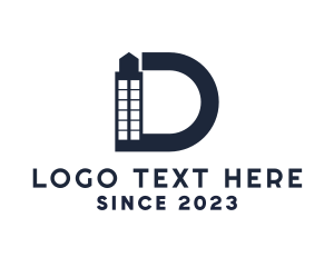 City - Blue Letter D Building logo design