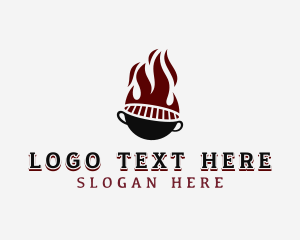 Barbecue - Hot Flaming Grilling logo design