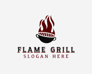 Grilling - Hot Flaming Grilling logo design
