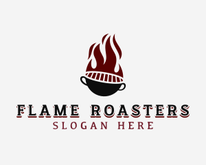 Roasting - Hot Flaming Grilling logo design