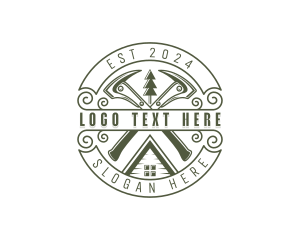 Craft - Pickaxe Lumberjack Contractor logo design