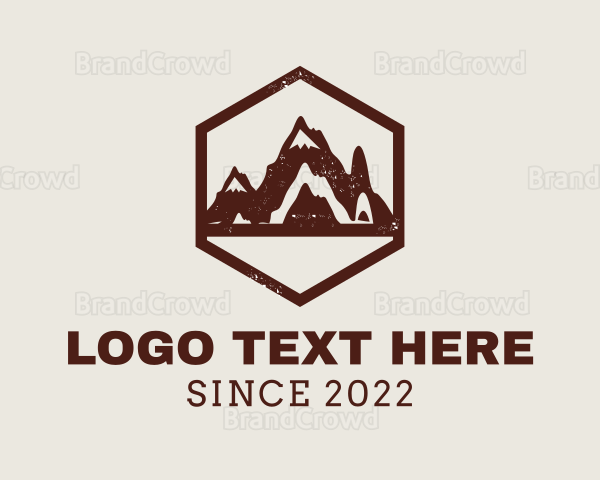 Outdoor Mountain Hiking Logo