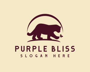 Purple Cat Butterfly logo design