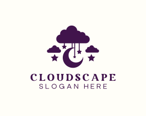 Moon Cloud Star logo design