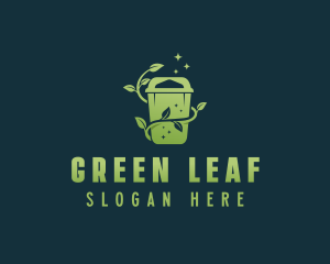 Leaf Trash Bin logo design