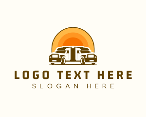 Truck - Sunset Logistic Truck logo design