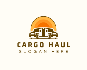 Sunset Logistic Truck logo design