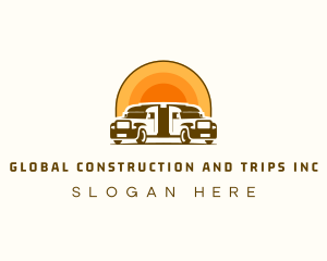 Transport - Sunset Logistic Truck logo design