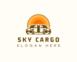 Sunset Logistic Truck logo design