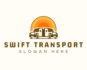 Logistic - Sunset Logistic Truck logo design