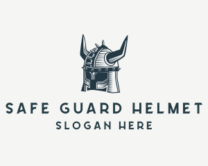 Helmet - Viking Warrior Horns Helmet logo design