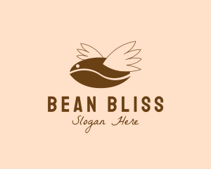 Bean - Flying Coffee Bean logo design