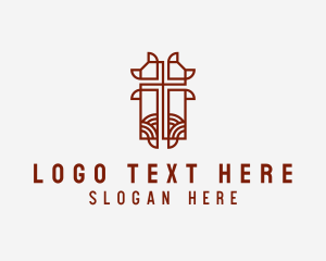 Mass - Holy Crucifix Altar logo design