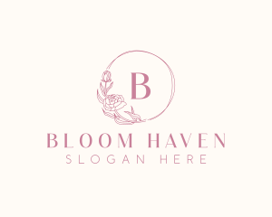 Elegant Peony Flower logo design