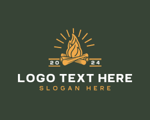 Outdoor - Campfire Flame Camping logo design