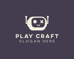 Robot Media Play logo design