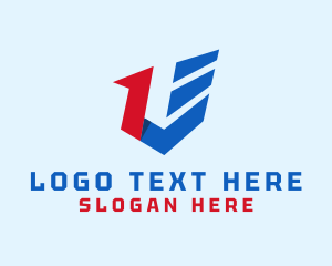 Politics - Striped Flag Letter V logo design