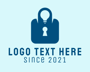 Privacy - Blue Lock Light Bulb logo design