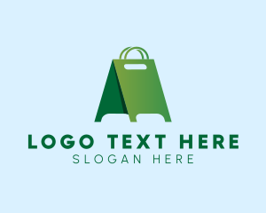 Online Shopping - Shopping Bag Standee logo design
