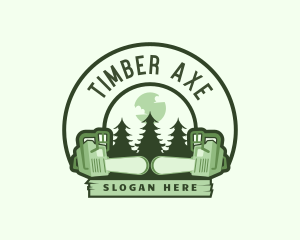 Forest Chainsaw Lumberjack logo design