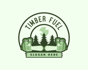 Firewood - Forest Chainsaw Lumberjack logo design