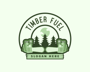 Forest Chainsaw Lumberjack logo design