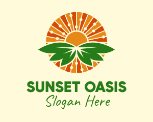 Nature Sun Leaves  logo design